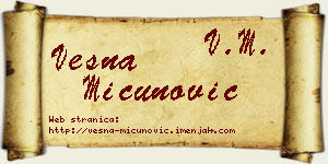 Vesna Mićunović vizit kartica